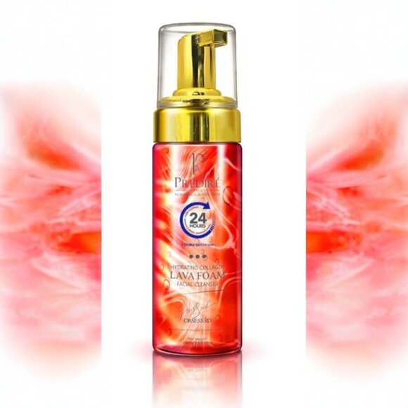 Hydrating Red Lava Foam Facial Cleanser with Collagen & Stem Cell Technology NEW - Picture 1 of 3